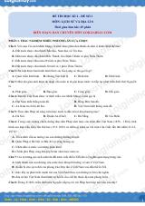 Đề thi học kì 2 Lịch sử và Địa lí 8 - Đề số 1